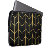 Gold Zickzack auf schwarzer Hintergrundmodernem Laptopschutzhülle (Vorne Rechts)