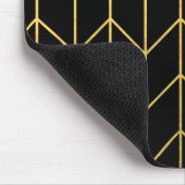 Gold Zickzack auf schwarzer Hintergrundmodernem Mousepad (Ecke)