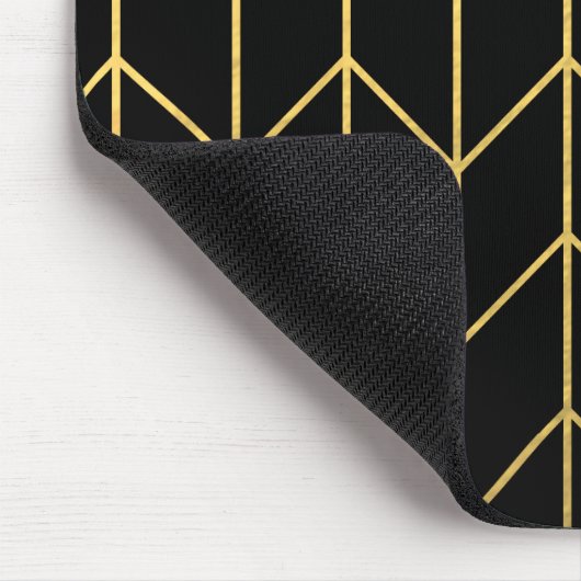 Gold Zickzack auf schwarzer Hintergrundmodernem Mousepad (Ecke)