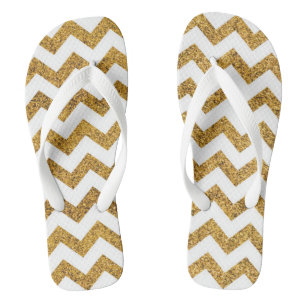 Gold Zickzack Badesandalen