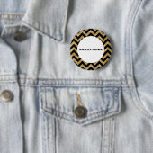 Gold Zickzack Glitzer Baby Showknopf Button (Beispiel)