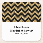 Gold Zickzack Glitzer Brautparty Untersetzer (Vorderseite)