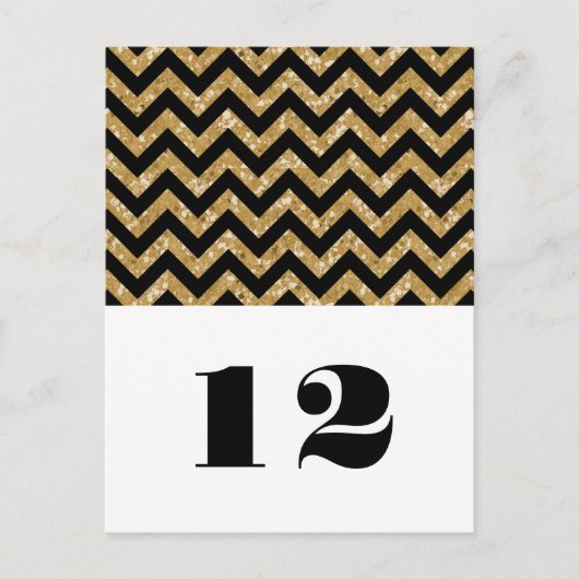 Gold Zickzack Glitzer Table Postcard Postkarte (Vorderseite)