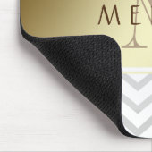 Gold Zickzack Grau Muster Monogram personalisieren Mousepad (Ecke)
