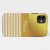 Gold Zickzack iPhone Case (Rückseite (Horizontal))