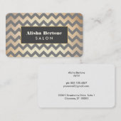 Gold Zickzack Muster Salon & Wellness-Center Visitenkarte (Vorne/Hinten)