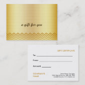 Gold Zickzack Salon und Wellness-Center Geschenkze Rabattkarte (Vorne/Hinten)