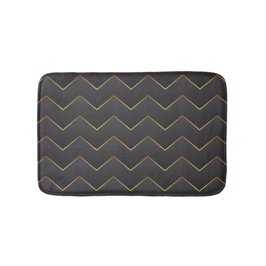 Gold Zig Zag Zickzack Muster Badematte (Vorderseite)