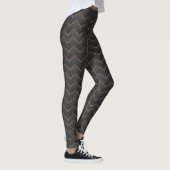 Gold Zig Zag Zickzack Muster Leggings (Rechts)