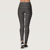 Gold Zig Zag Zickzack Muster Leggings (Rückseite)