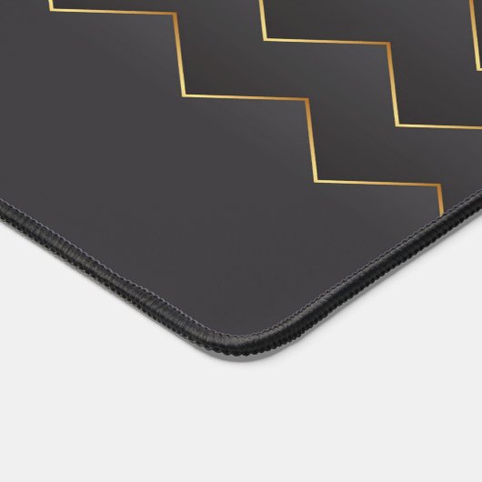 Gold Zig Zag Zickzack Muster Schreibtischunterlage (Ecke)