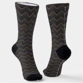 Gold Zig Zag Zickzack Muster Socken (Gewinkelt)