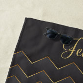 Gold Zig Zag Zickzack Muster Strandtuch (Beispiel)