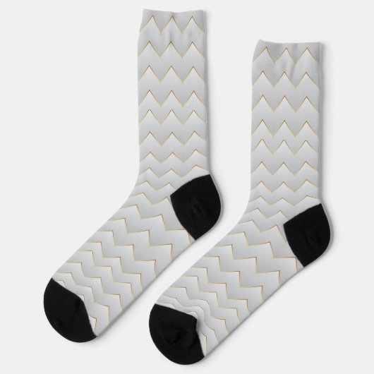 Gold Zig Zag Zickzack Socken (Linkes Detail)