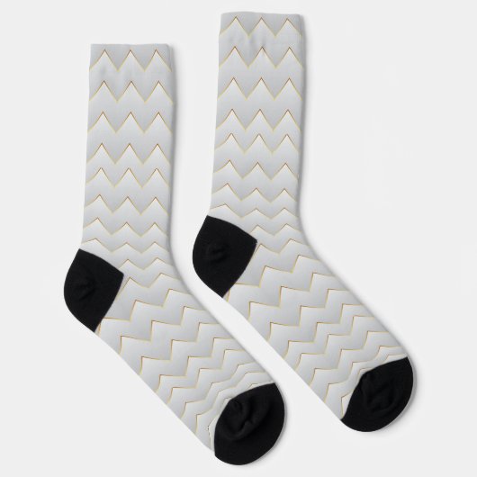 Gold Zig Zag Zickzack Socken (Rechts)