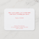 Gold Zig Zags Haarsalon und Wellness-Center Discou Rabattkarte (Rückseite)