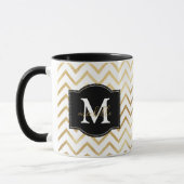 Gold Zig Zags Monogram Personalisiert Tasse (Links)