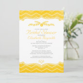 Gold Zigzag Bridal Dusche Einladungen (Stehend Vorderseite)