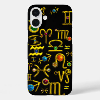 GOLD ZODIAC BIRTHDAY JEWELS,GEMSTONES,ASTROLOGIE iPhone 16 PLUS HÜLLE