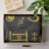 GOLD ZODIAC BIRTHDAY JEWELS,GEMSTONES,ASTROLOGIE SEIDENPAPIER (Geschenk)