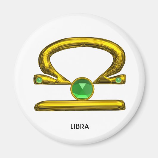 GOLD ZODIAC BIRTHDAY SIGNS LIBRA MAGNET (Vorne)