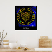 GOLD ZODIAC CHART, ASTRALHERZ, ZELLTISCHE KNOTEN POSTER (Küche)