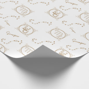 Gold Zodiac Muster: Skorpio Geschenkpapier