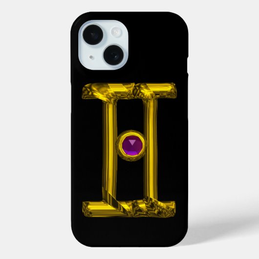GOLD ZODIAC SIGN GEMINI Lila Alexandrite Case-Mate iPhone Hülle (Rückseite)