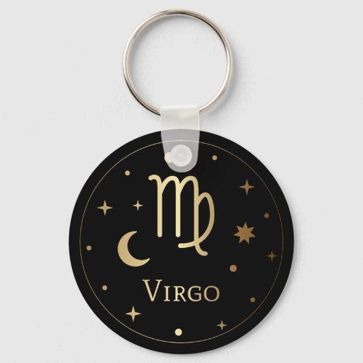 Gold Zodiac Sign/Virgo Schlüsselanhänger (Vorderseite)