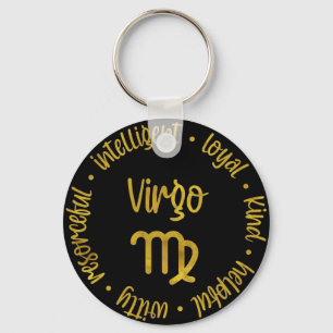 Gold Zodiac Sign/Virgo Schlüsselanhänger
