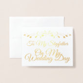 Gold zu meinem Stepfather an meinem Hochzeitstag Folienkarte (Vorderseite mit Umschlag)
