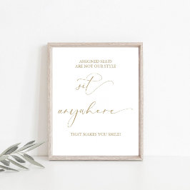 Gold-zugewiesene Sitzplätze sind nicht unser Stil Sockelschild