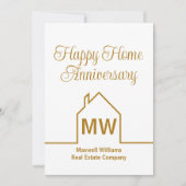 Gold-Zuhause-Anniversary-Card für Real Anwesen Com (Vorderseite)