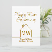 Gold-Zuhause-Anniversary-Card für Real Anwesen Com