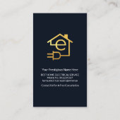 Gold Zuhause Electrical Circuit Electrician Visitenkarte (Rückseite)