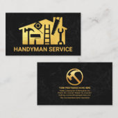 Gold Zuhause Handyman Tools auf Granit Visitenkarte (Vorne/Hinten)