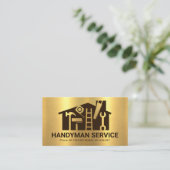 Gold Zuhause Handyman Tools Gebäude Visitenkarte (Stehend Vorderseite)