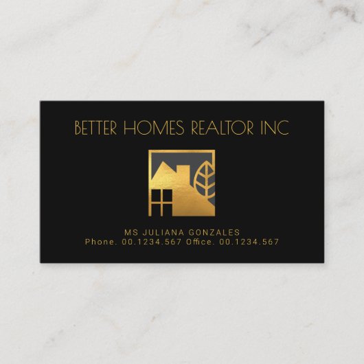 Gold Zuhause Landscape Silhouette Property Manager Visitenkarte (Vorderseite)