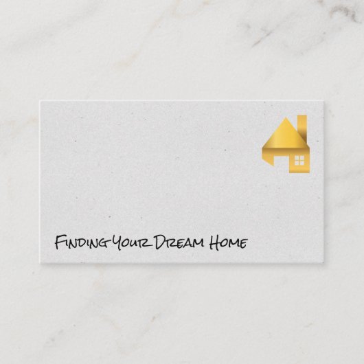 Gold Zuhause | Wohnsitz Visitenkarte (Vorderseite)