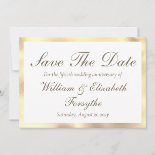 Gold zum 50. Jahrestag der Hochzeit Save The Date