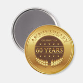 Gold zum sechzigjährigen Jubiläum Magnet (Vorderseite/Rückseite)