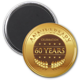 Gold zum sechzigjährigen Jubiläum Magnet