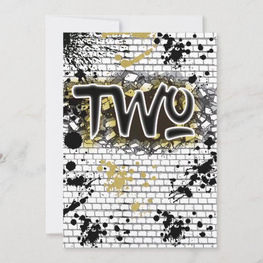 Gold Zwei Legit zwei Quit Hip Hop Einladung (Rückseite)