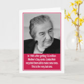 Golda Meir Jewish Mother's Day Card Karte (Gelbe Blume)
