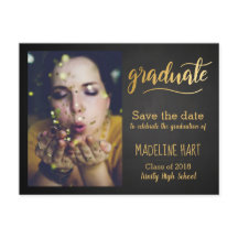 Goldabschluss | Chalkboard-Save the Date Foto