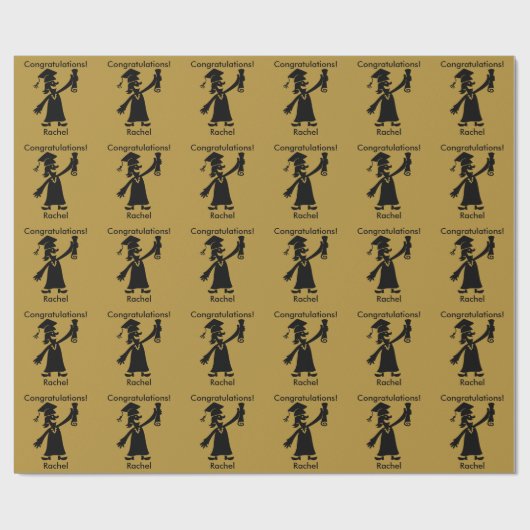 GoldAbschluss - Glückwünsche Geschenkpapier (Flach)