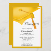 Goldabsolvent-Kappen-Abschluss-Party Einladung (Vorne/Hinten)