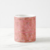 Goldabstraktes Design rosa Pfirsichfarben Hübsch Kaffeetasse (Mittel)
