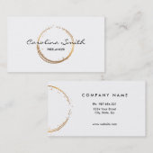 Goldabstraktes einfaches Weiß Visitenkarte (Vorne/Hinten)