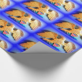 Goldadler auf blauem Packpapier (Ecke)